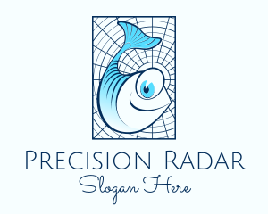 Blue Fish Cartoon logo design