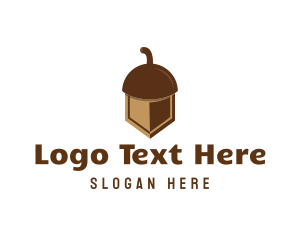 Protect - Shield Acorn Nut logo design