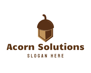 Shield Acorn Nut logo design