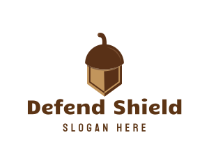 Defend - Shield Acorn Nut logo design