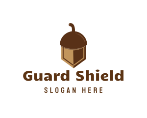 Defend - Shield Acorn Nut logo design