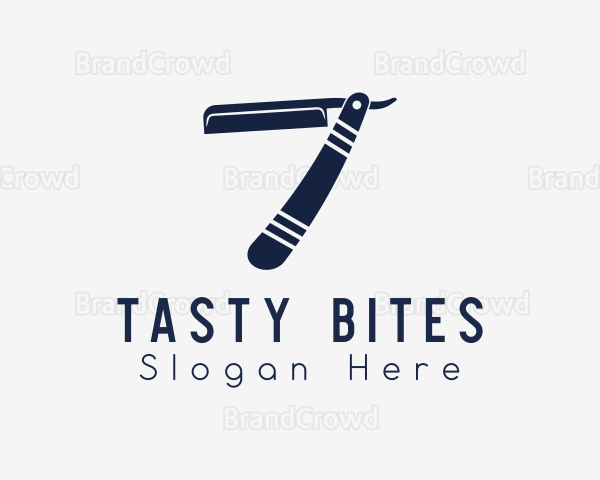 Striped Retro Razor Logo