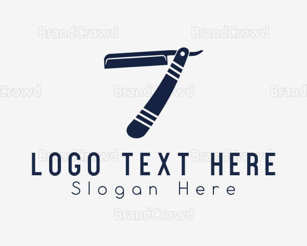 Striped Retro Razor Logo