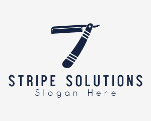 Stripe - Striped Retro Razor logo design