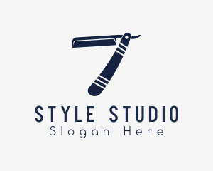 Hairdo - Striped Retro Razor logo design