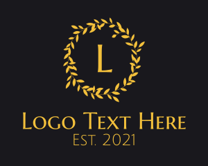 Mediterranean - Elegant Luxury Golden Wreath logo design