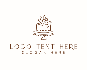 Bakeshop - Floral Cake Baking logo design