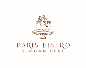 Floral Cake Baking logo design