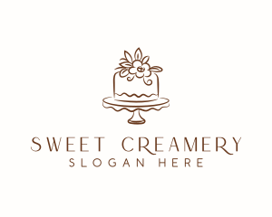 Floral Cake Baking logo design