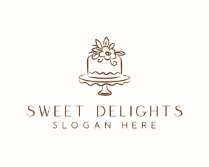 Floral Cake Baking logo design