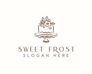 Floral Cake Baking logo design