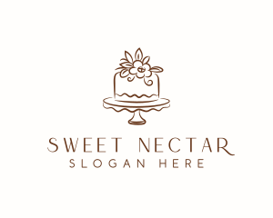 Floral Cake Baking logo design