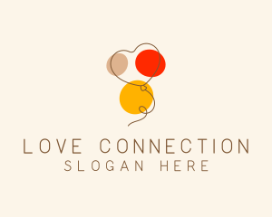 Heart Love Balloon logo design