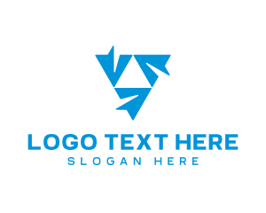 Cyberspace - Blue Triangular Arrows logo design