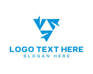 Blue Triangular Arrows Logo