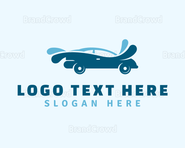 Blue Car Cleaning Logo