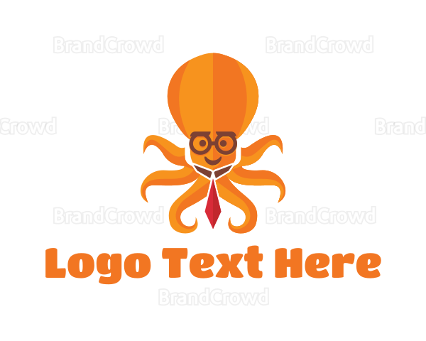 Orange Octopus Necktie Logo