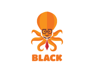 Seafood - Orange Octopus Necktie logo design