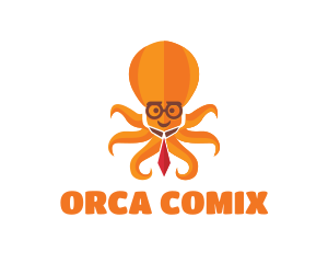 Financial Advisor - Orange Octopus Necktie logo design