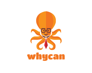 Head - Orange Octopus Necktie logo design