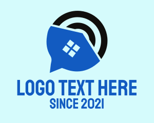 Architecture - House Chat Signal logo design