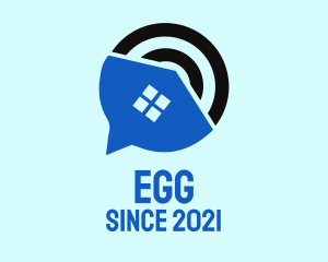 Chat Bubble - House Chat Signal logo design
