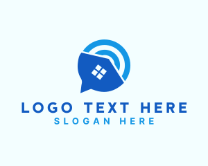 Abstract - House Chat Signal logo design