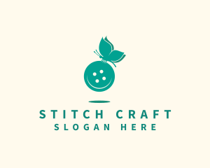 Sew - Sewing Button Butterfly logo design