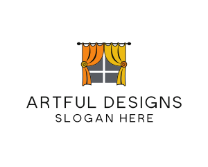 Room Window Curtains logo design