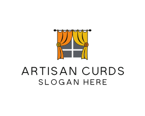 Room Window Curtains logo design