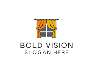 Room Window Curtains logo design