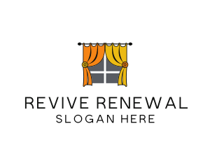 Room Window Curtains logo design