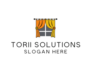 Room Window Curtains logo design