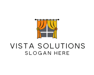 Room Window Curtains logo design