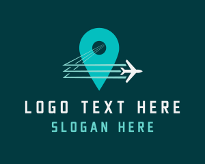 Fly - Airplane Location Pin logo design