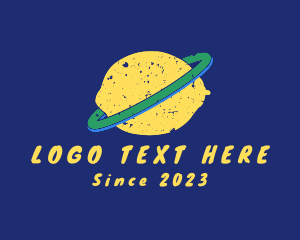 Grunge Lemon Planet logo design