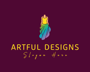 Gradient Fashion Dress logo design