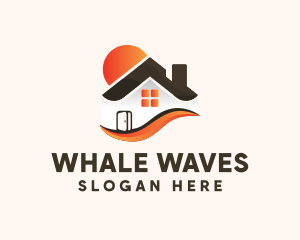 Wave House Real Estate logo design