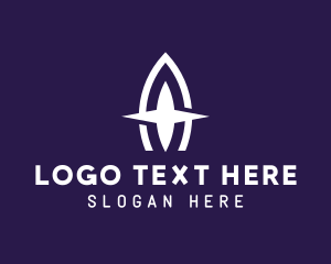 Space - Rocket Star Letter A logo design