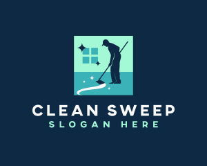 Sweep - Janitor Housekeeper Cleaning logo design