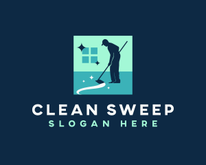 Janitor Housekeeper Cleaning logo design