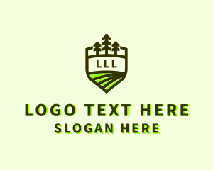 Forest - Pine Tree Shield logo design