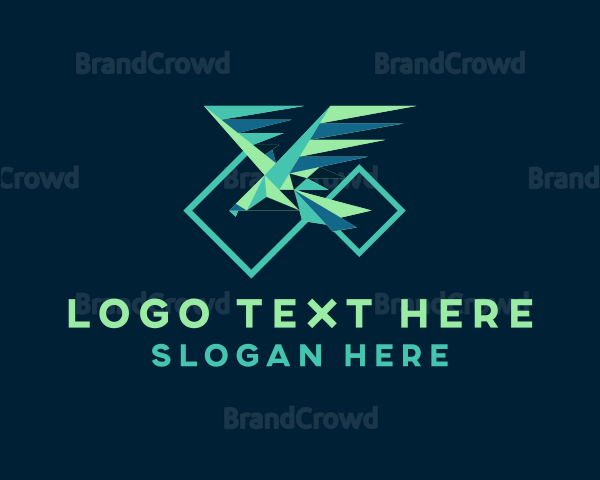 Geometric Shape Eagle Bird Logo