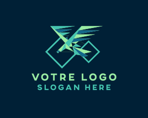 Geometric Shape Eagle Bird Logo
