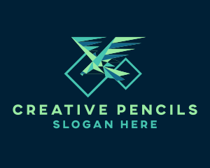 Geometric Shape Eagle Bird logo design