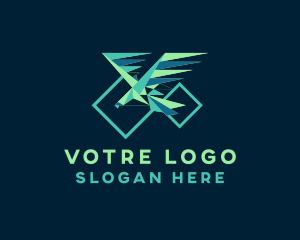 Shipment - Geometric Shape Eagle Bird logo design