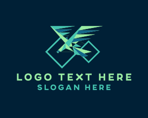 Geometric Shape Eagle Bird Logo