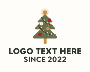 Christmas Light - Christmas Tree Decoration logo design
