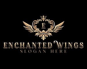 Luxury Crown Wings logo design