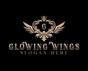 Luxury Crown Wings logo design